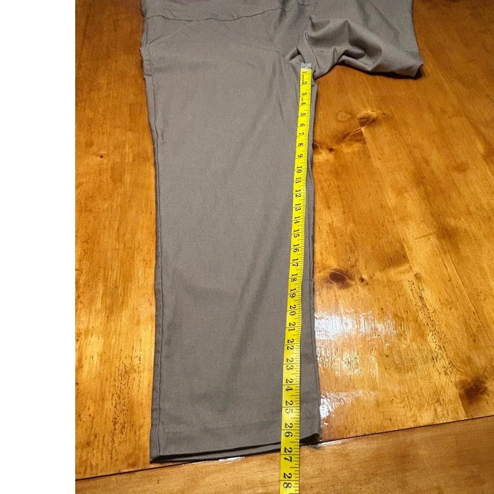 Alfred Dunner Quiet Luxury Elevated Taupe Pull On Stretch Straight Leg Pants